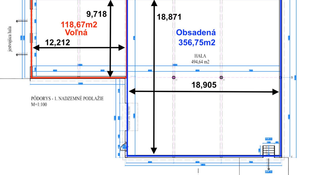 Prenájom-Rozbehnite svoj biznis – hala 119 m² na Bánovskej ceste