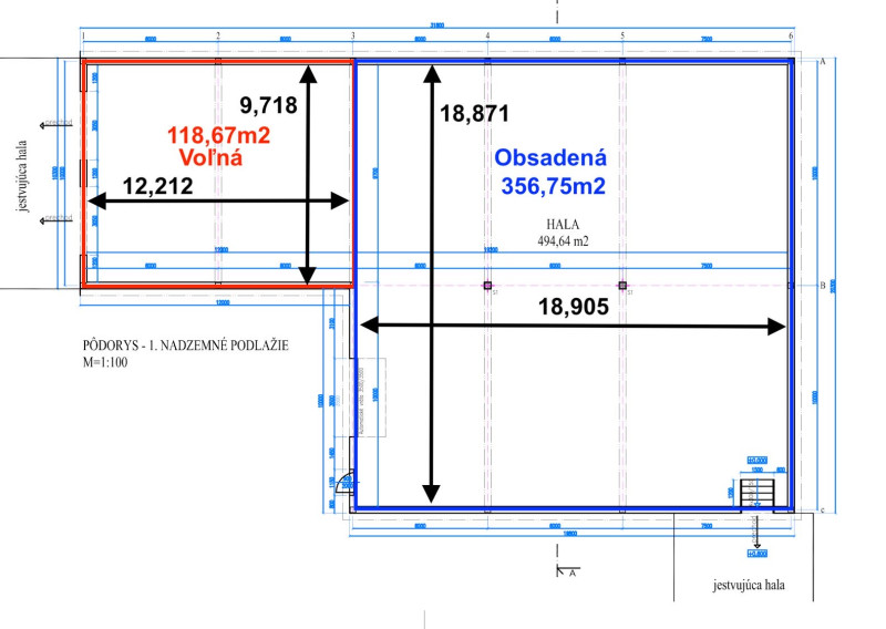 Prenájom-Rozbehnite svoj biznis – hala 119 m² na Bánovskej ceste